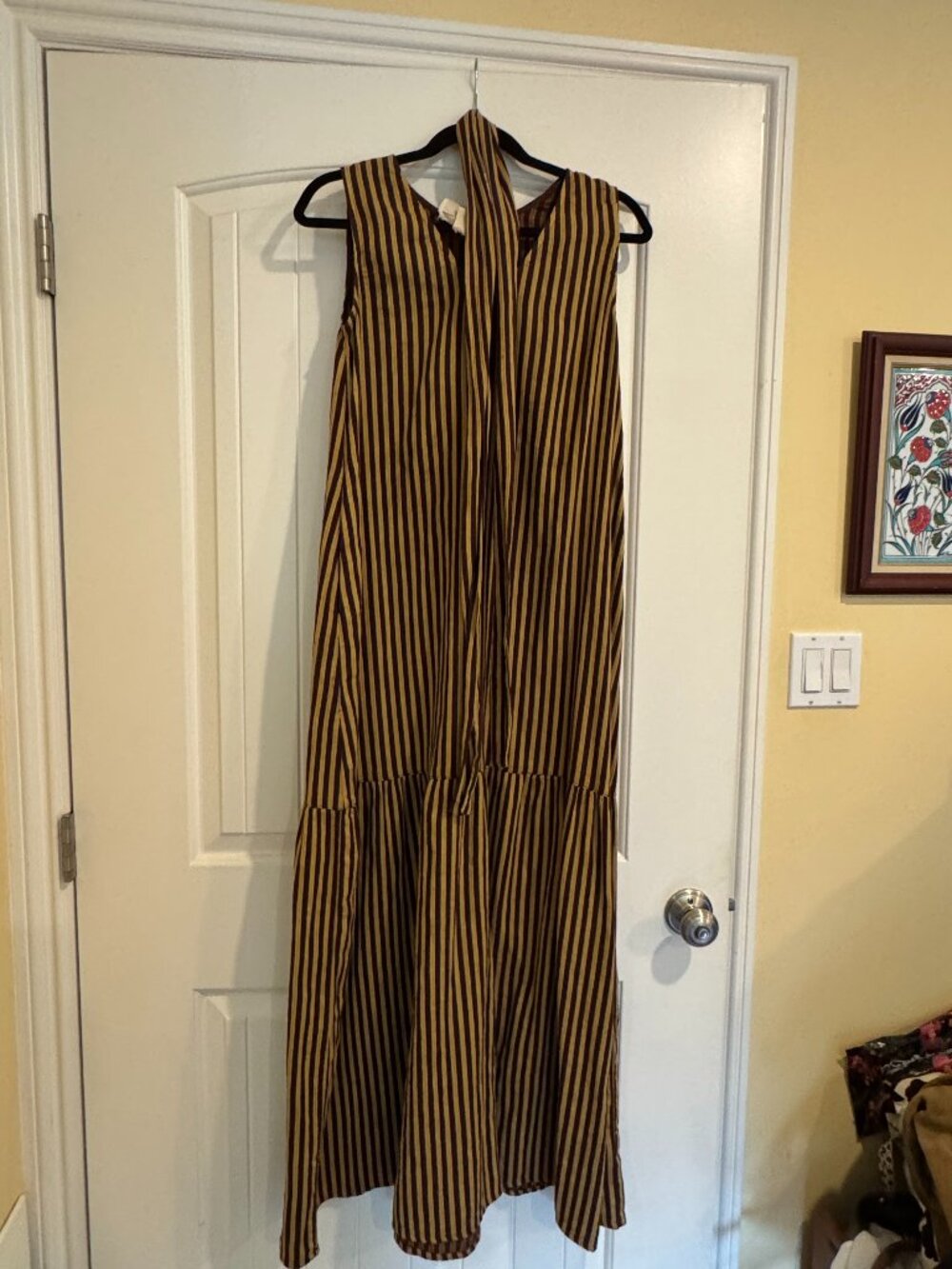 Ace and Jig brown and tan striped maxi dress XS